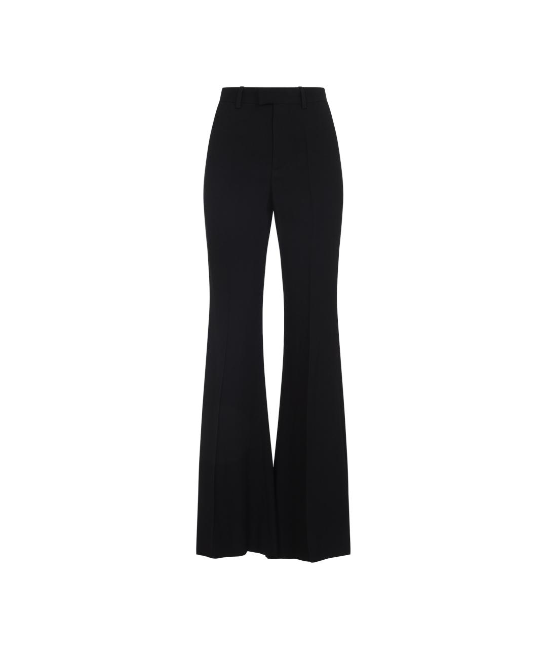BALENCIAGA Черные вискозные прямые брюки, фото 1