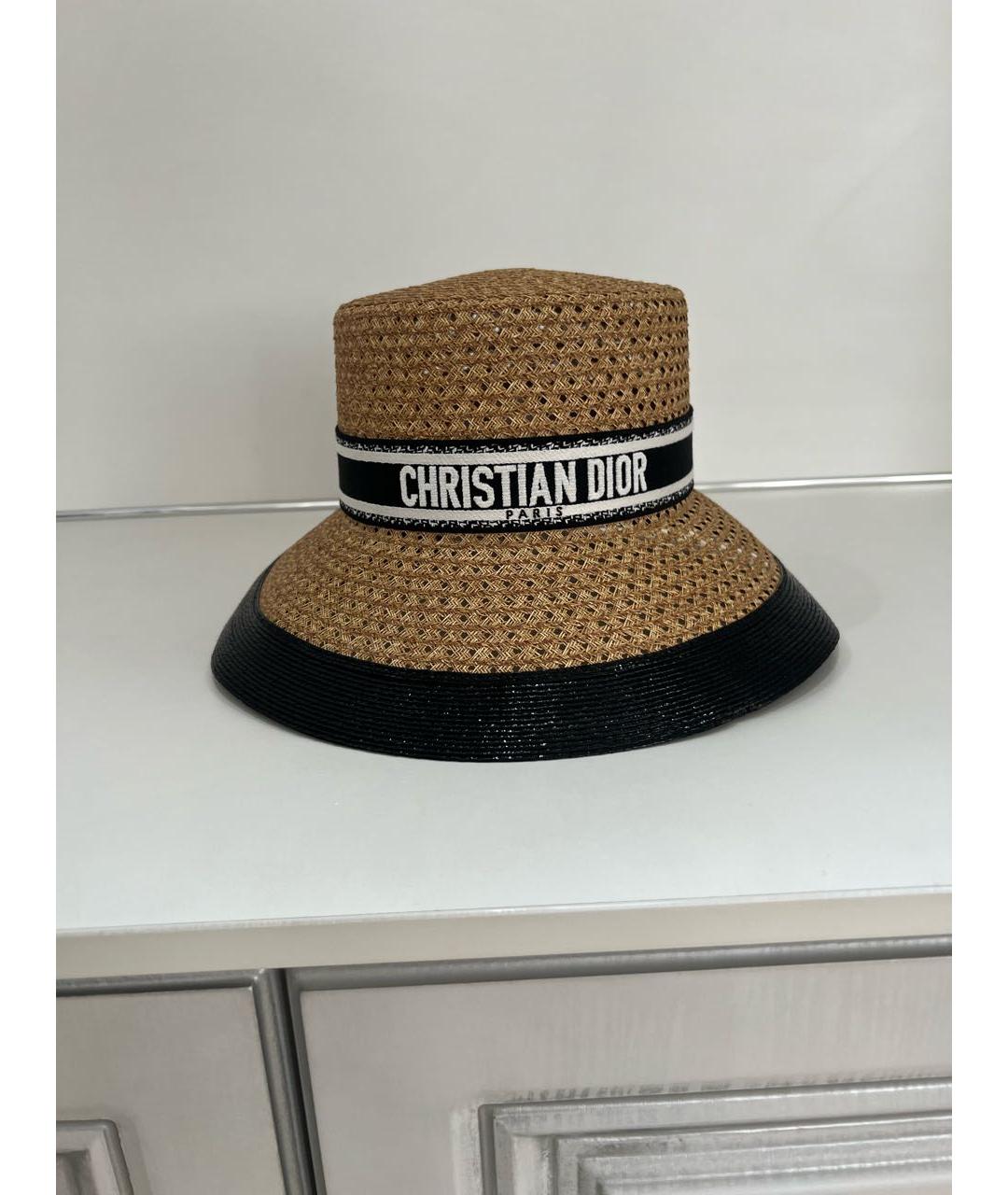 CHRISTIAN DIOR Бежевая соломенная шляпа, фото 8