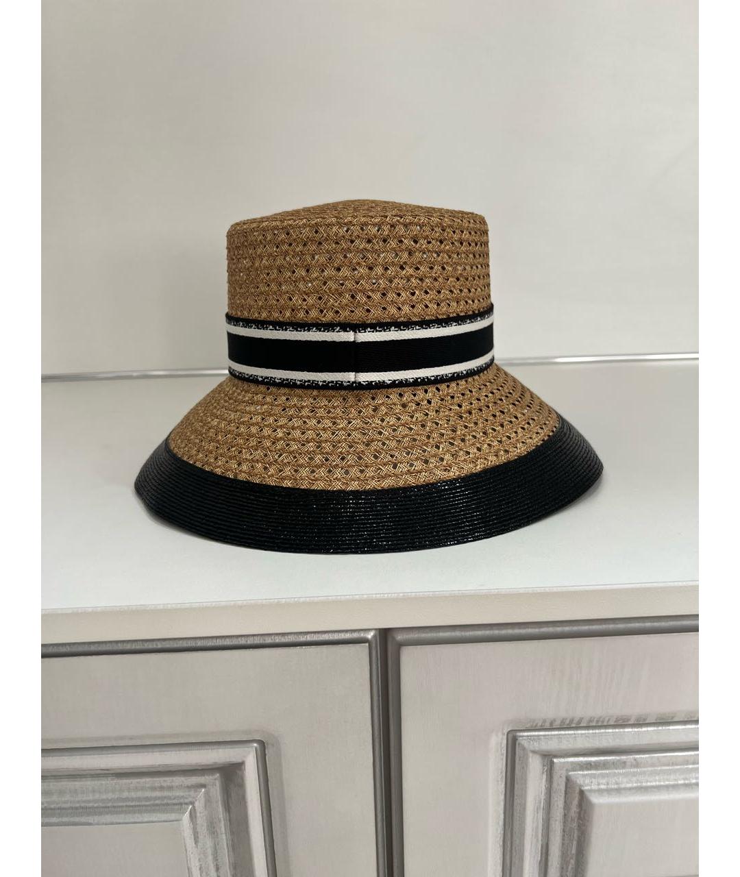 CHRISTIAN DIOR Бежевая соломенная шляпа, фото 3