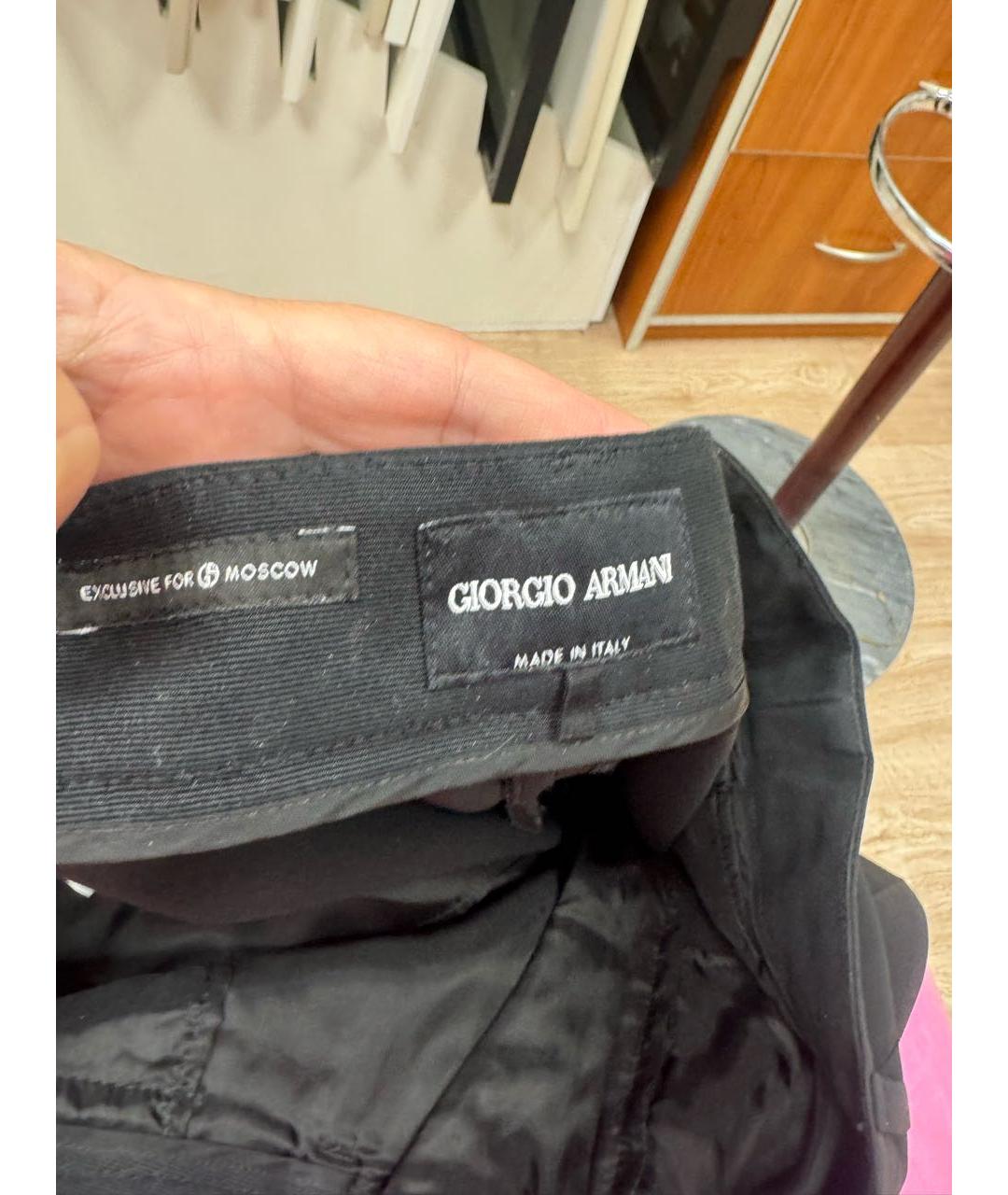 GIORGIO ARMANI Черные шелковые брюки узкие, фото 4