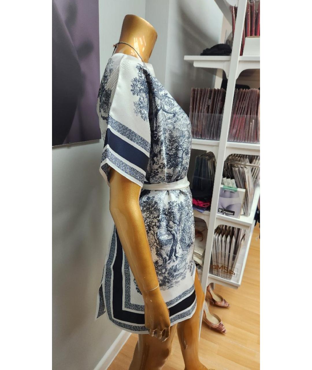 CHRISTIAN DIOR Синяя шелковая блузы, фото 8