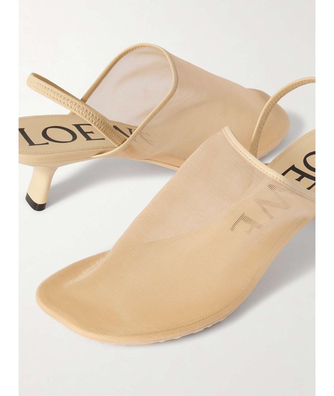 LOEWE Бежевые мюли, фото 4