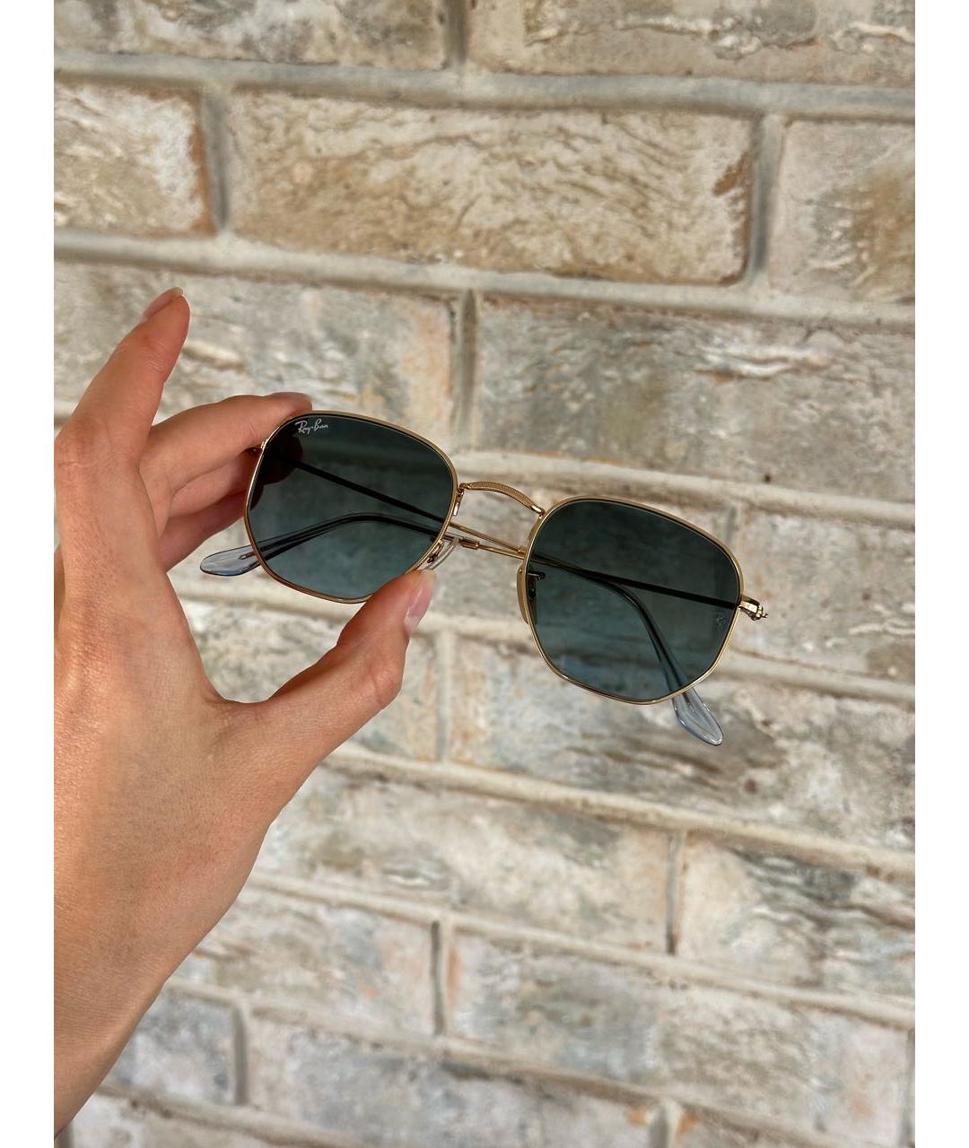 RAY BAN Голубые металлические солнцезащитные очки, фото 7