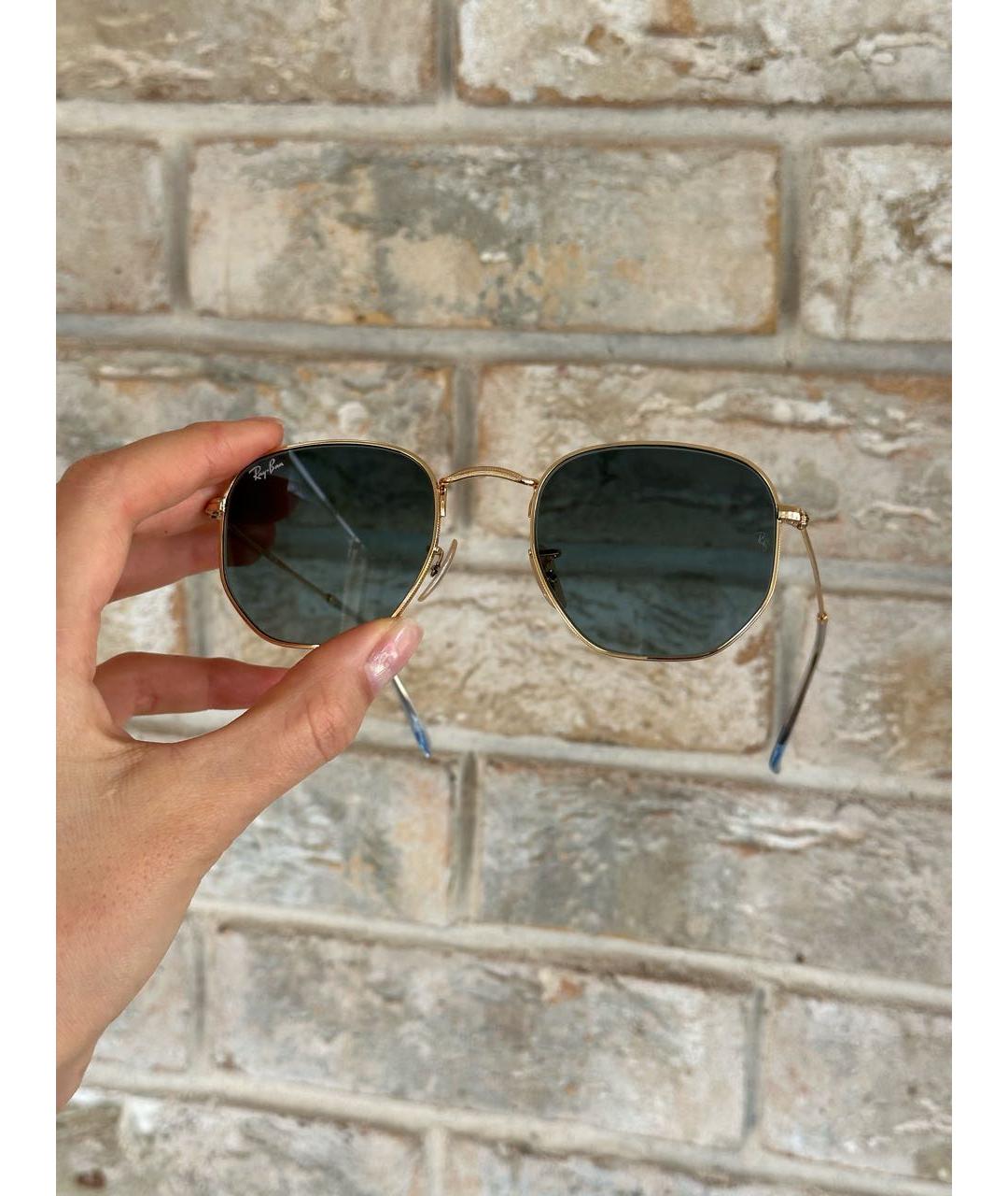 RAY BAN Голубые металлические солнцезащитные очки, фото 5