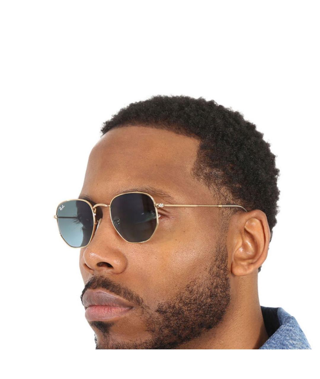 RAY BAN Голубые металлические солнцезащитные очки, фото 3