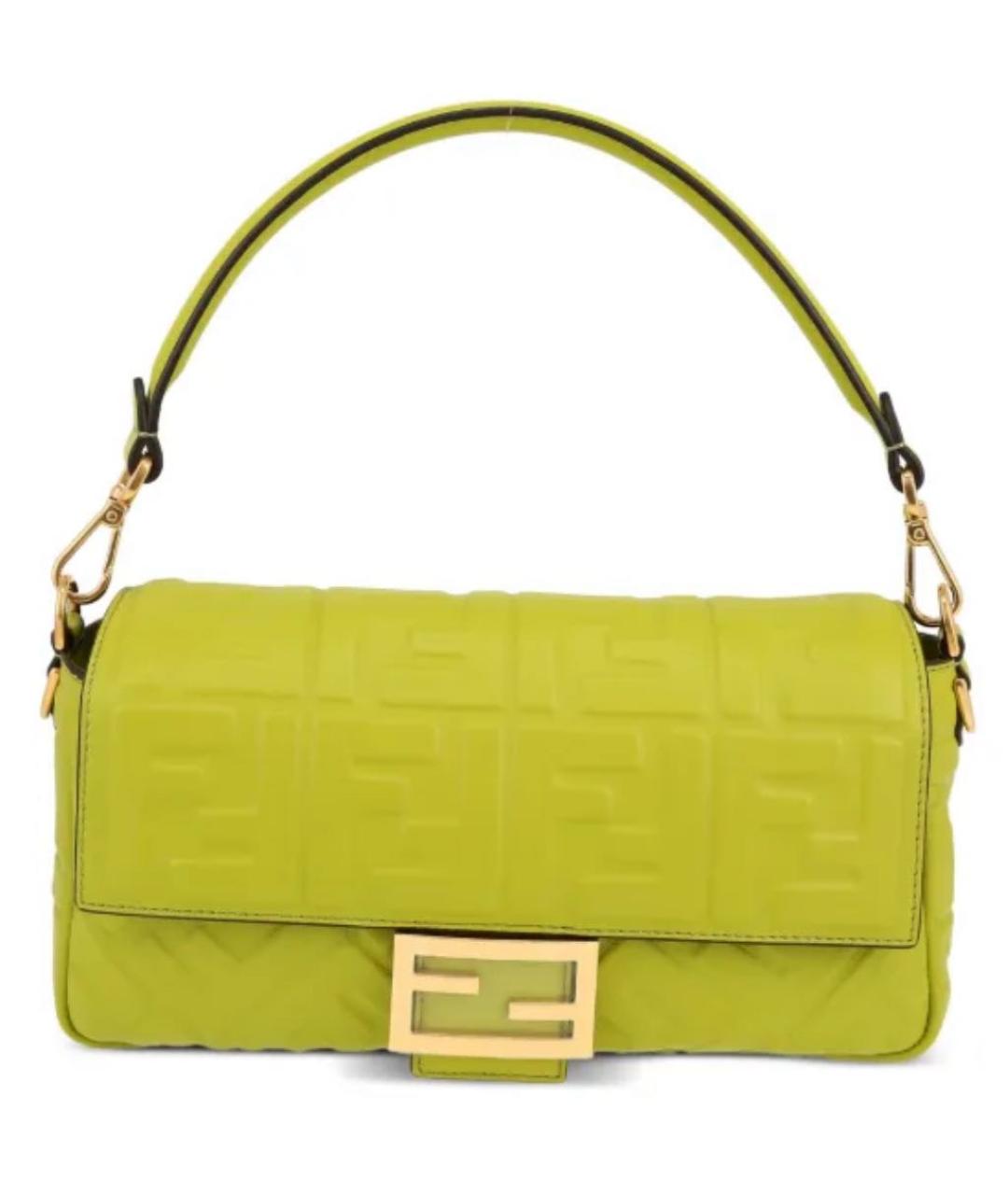 FENDI Зеленая кожаная сумка через плечо, фото 1
