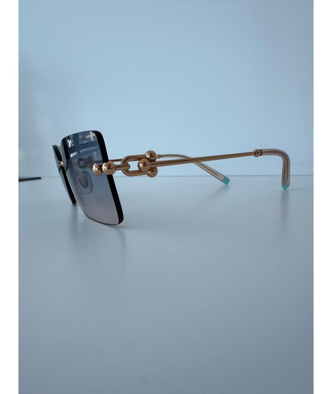 TIFFANY&CO Коричневые металлические солнцезащитные очки, фото 3