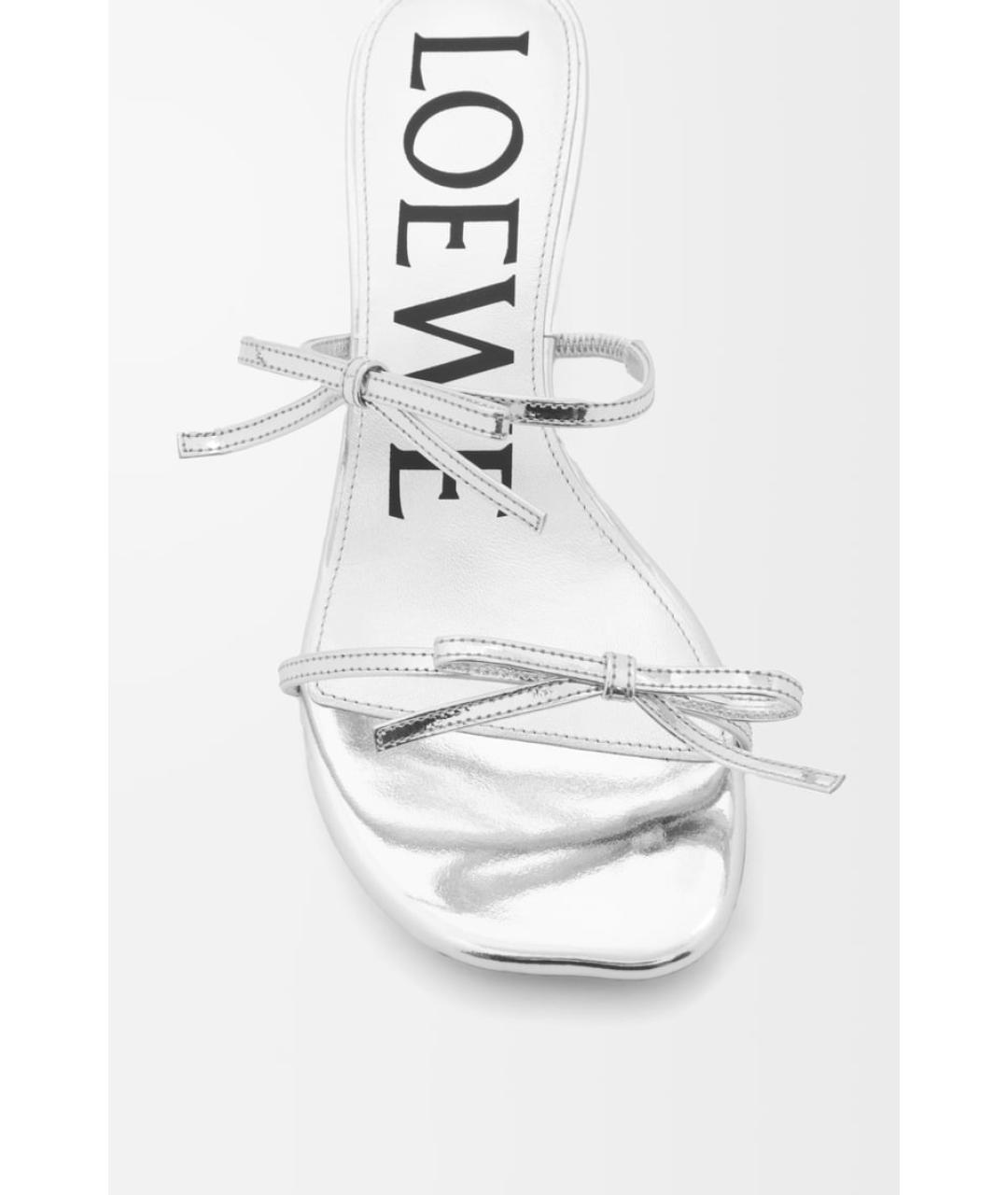 LOEWE Серебряные кожаные мюли, фото 6