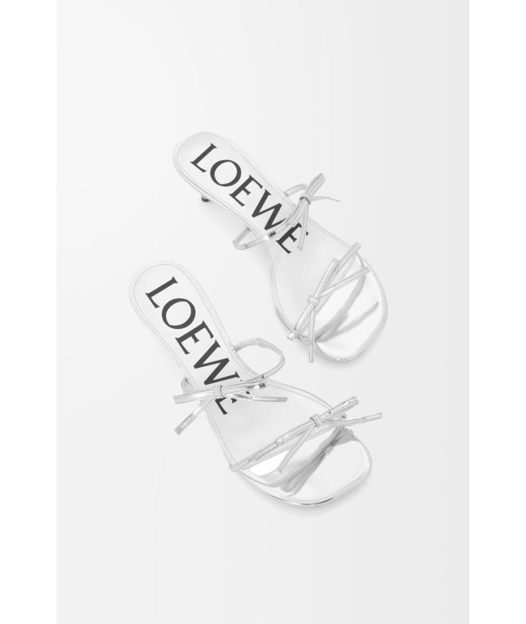 LOEWE Серебряные кожаные мюли, фото 5