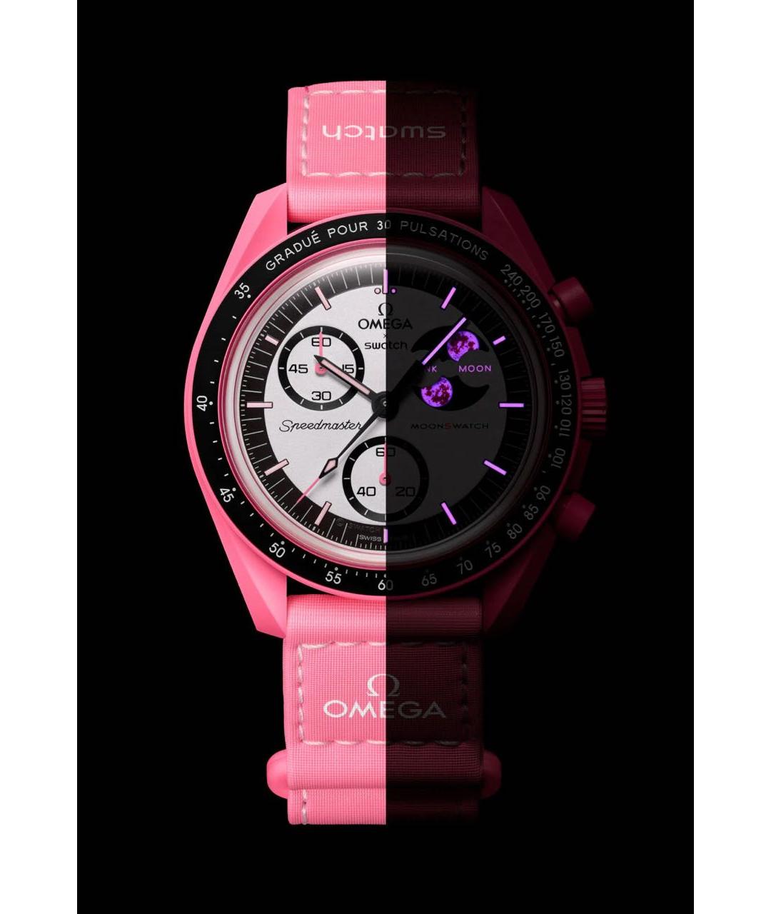 OMEGA Розовые кожаные часы, фото 2