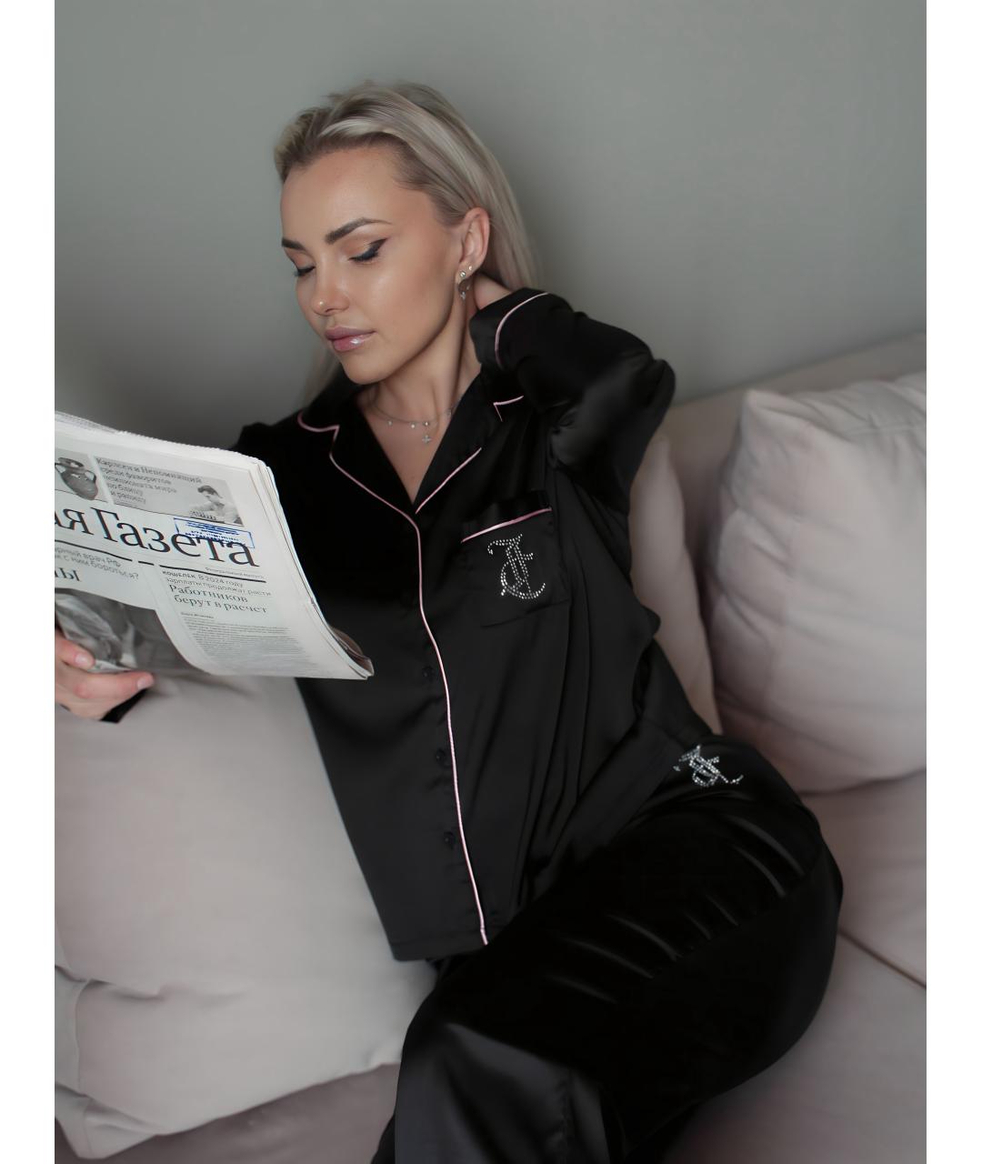JUICY COUTURE Черная полиэстеровая пижама, фото 8