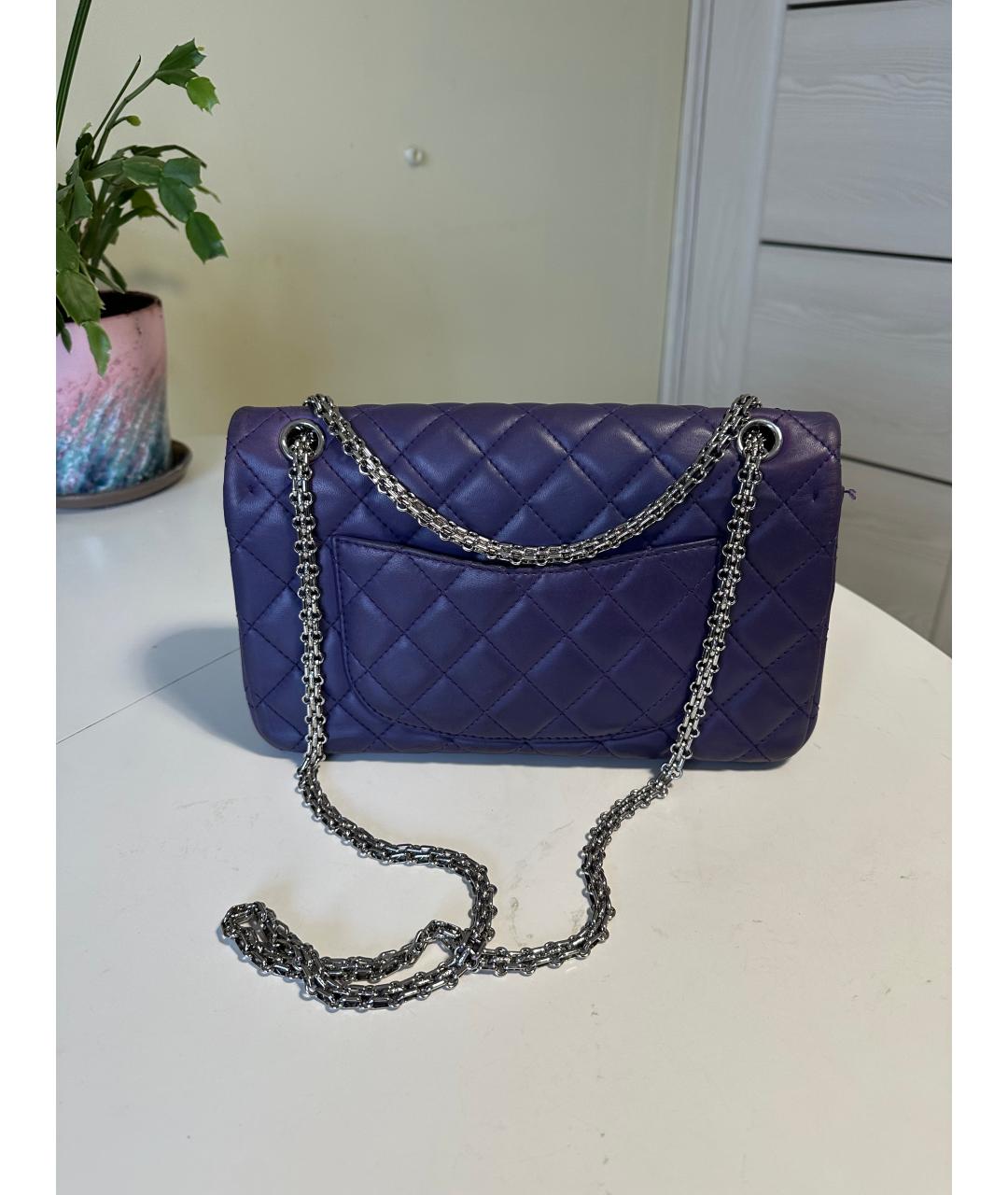 CHANEL Фиолетовая кожаная сумка через плечо, фото 3