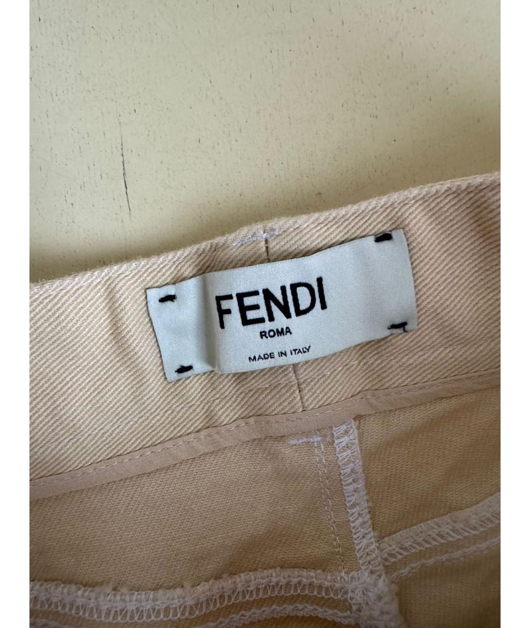 FENDI Бежевые прямые джинсы, фото 5