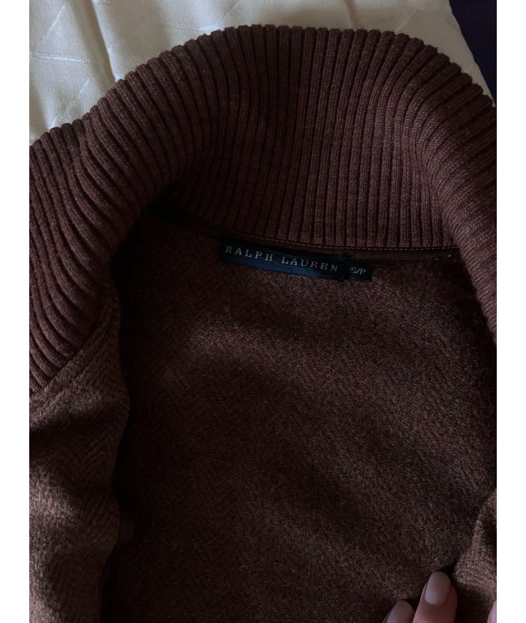 RALPH LAUREN Коричневый шерстяной джемпер / свитер, фото 3