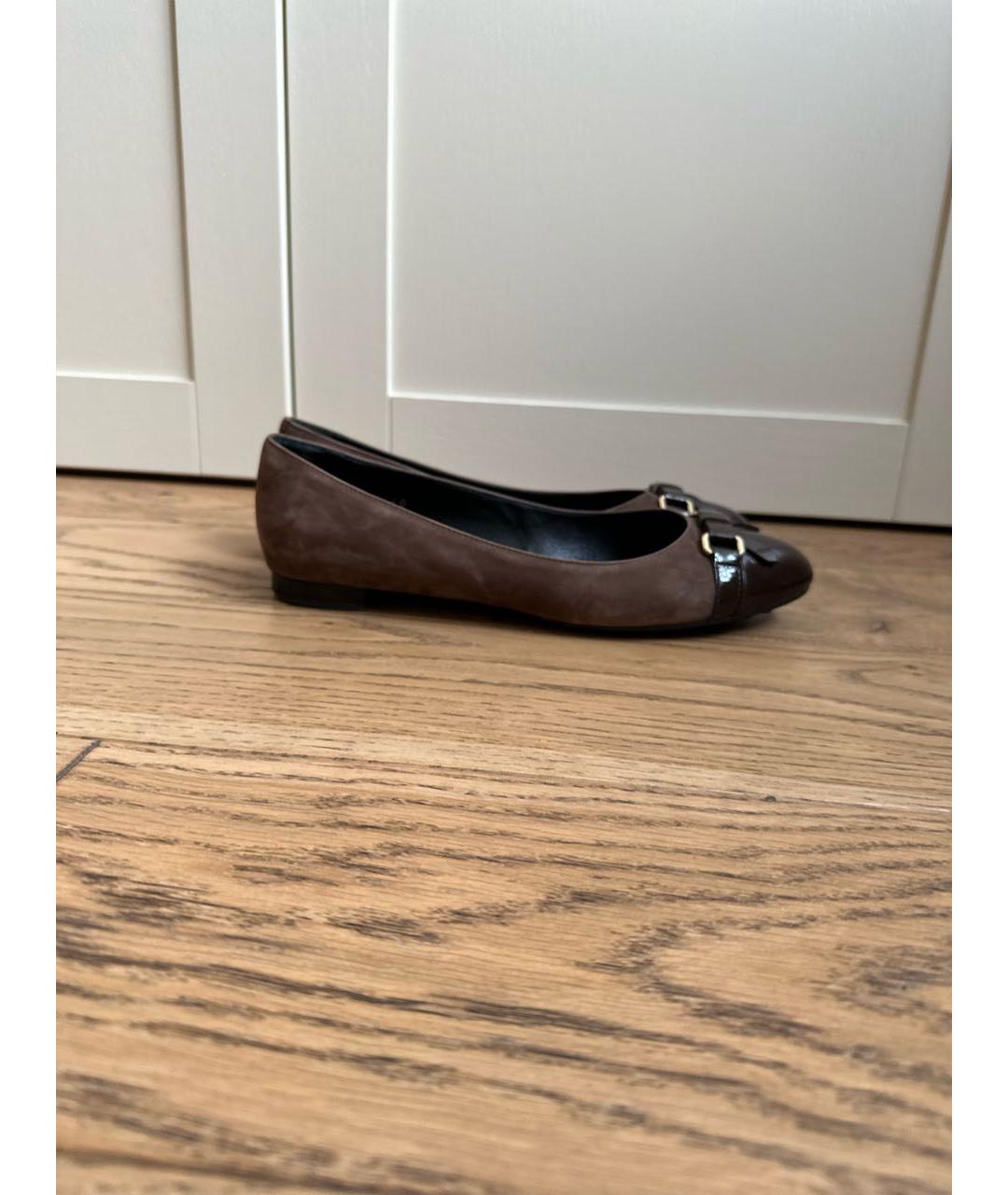 TOD'S Коричневые замшевые балетки, фото 7