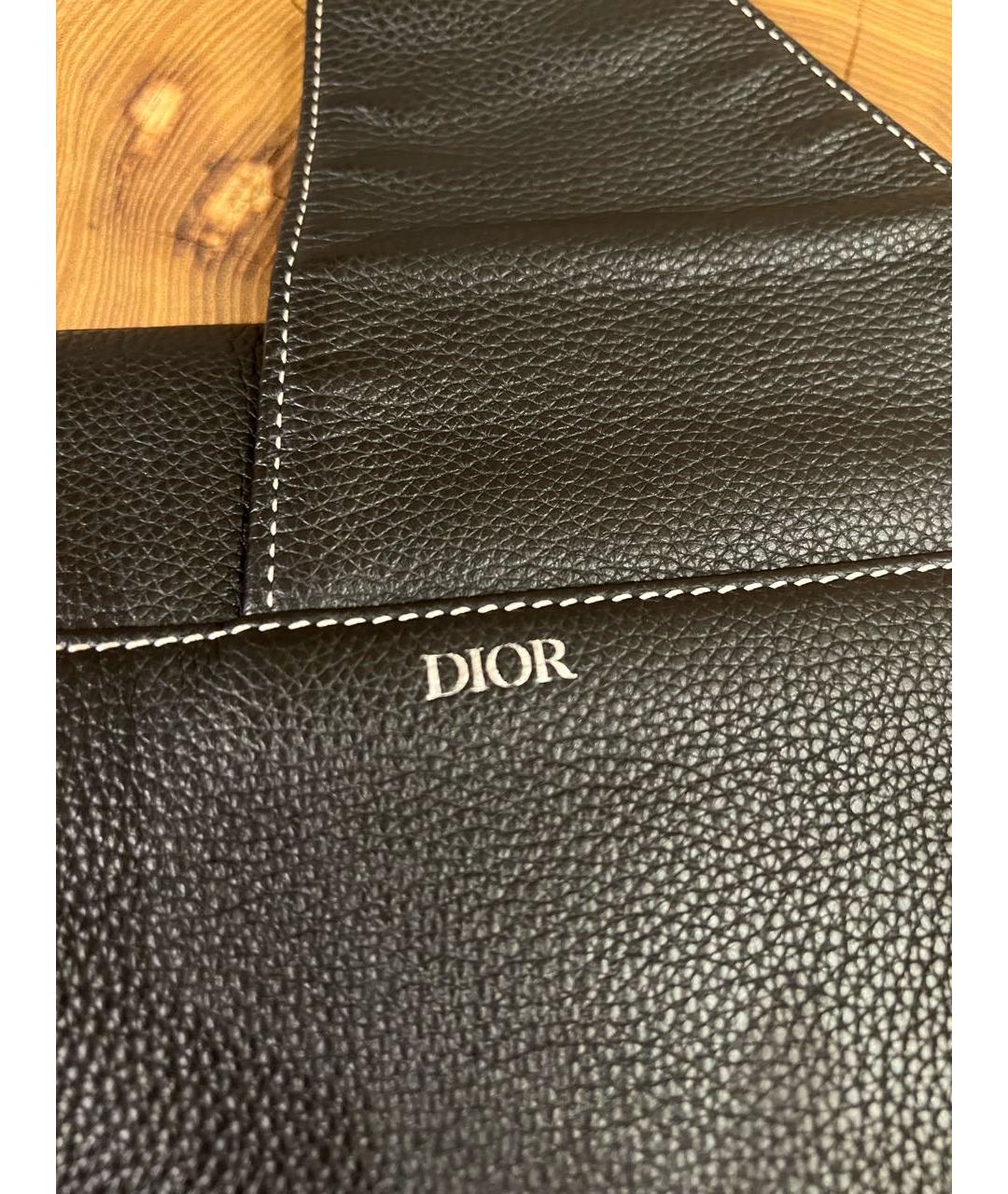 CHRISTIAN DIOR Черная кожаная сумка на плечо, фото 7