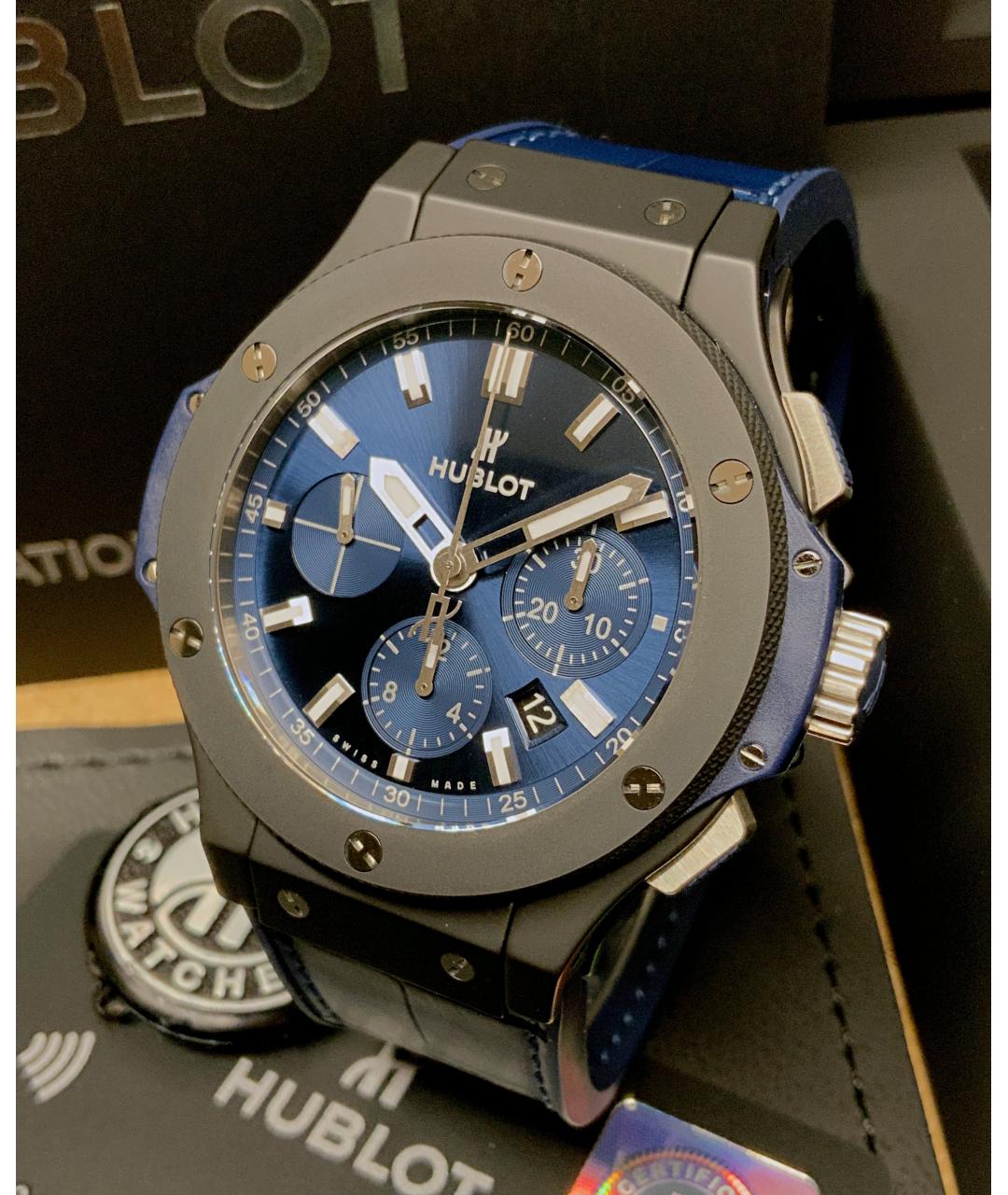 HUBLOT Синие керамические часы, фото 3