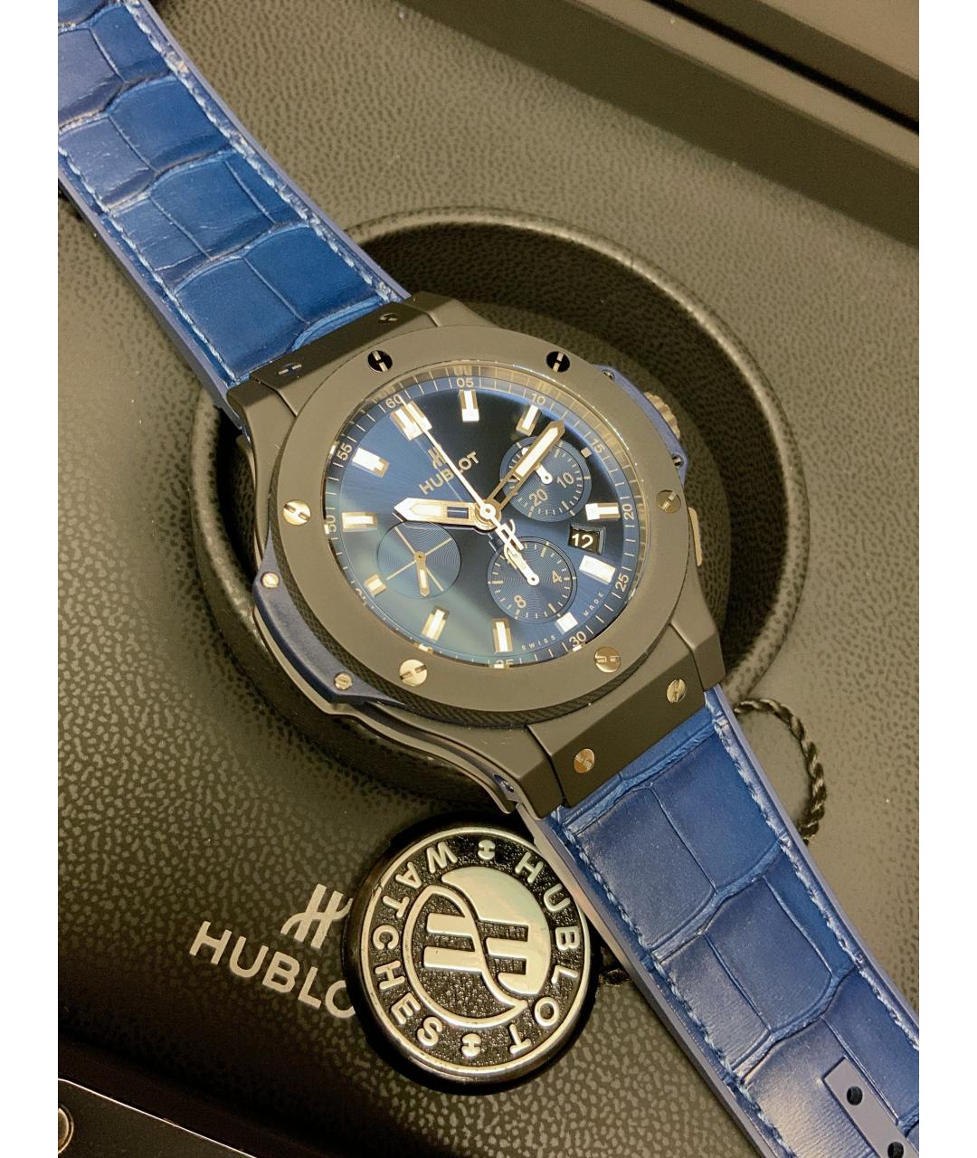 HUBLOT Синие керамические часы, фото 4
