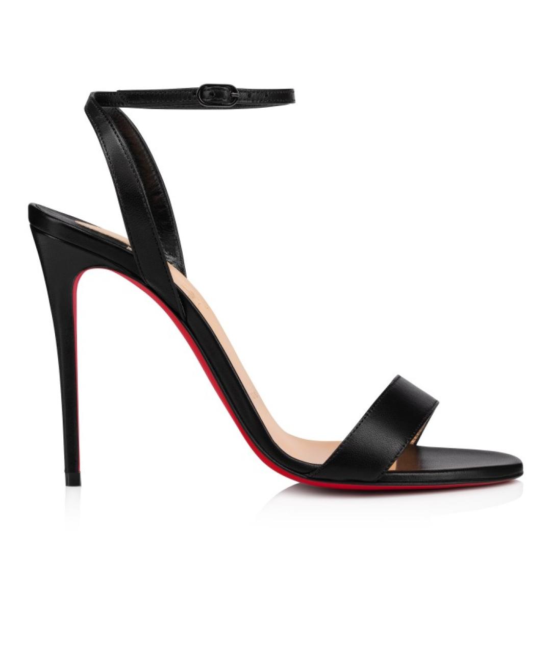 CHRISTIAN LOUBOUTIN Черные кожаные босоножки, фото 8