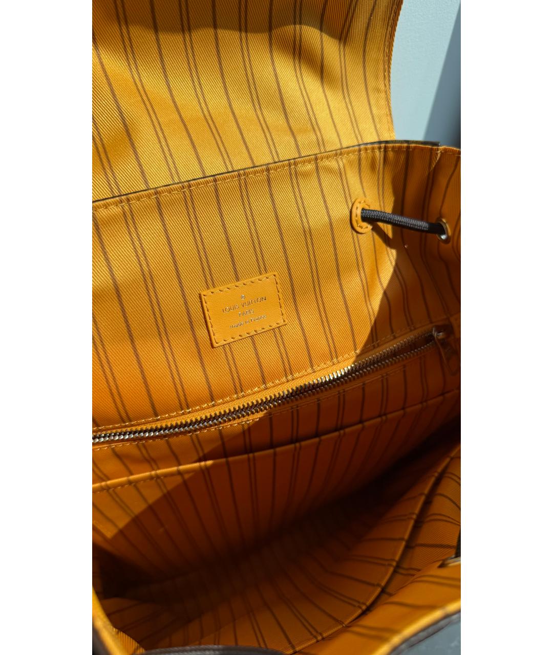 LOUIS VUITTON Коричневый кожаный рюкзак, фото 4