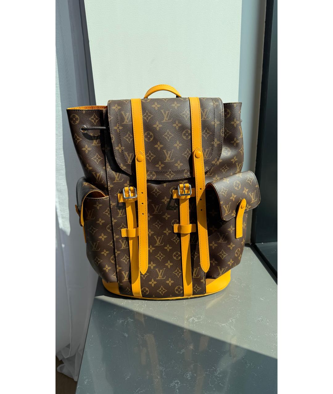 LOUIS VUITTON Коричневый кожаный рюкзак, фото 2
