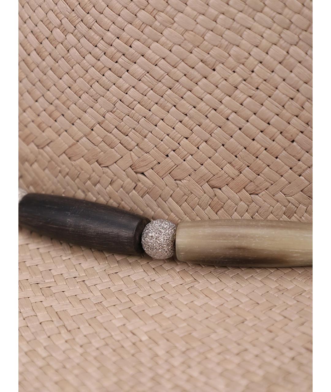 BRUNELLO CUCINELLI Бежевая соломенная шляпа, фото 3
