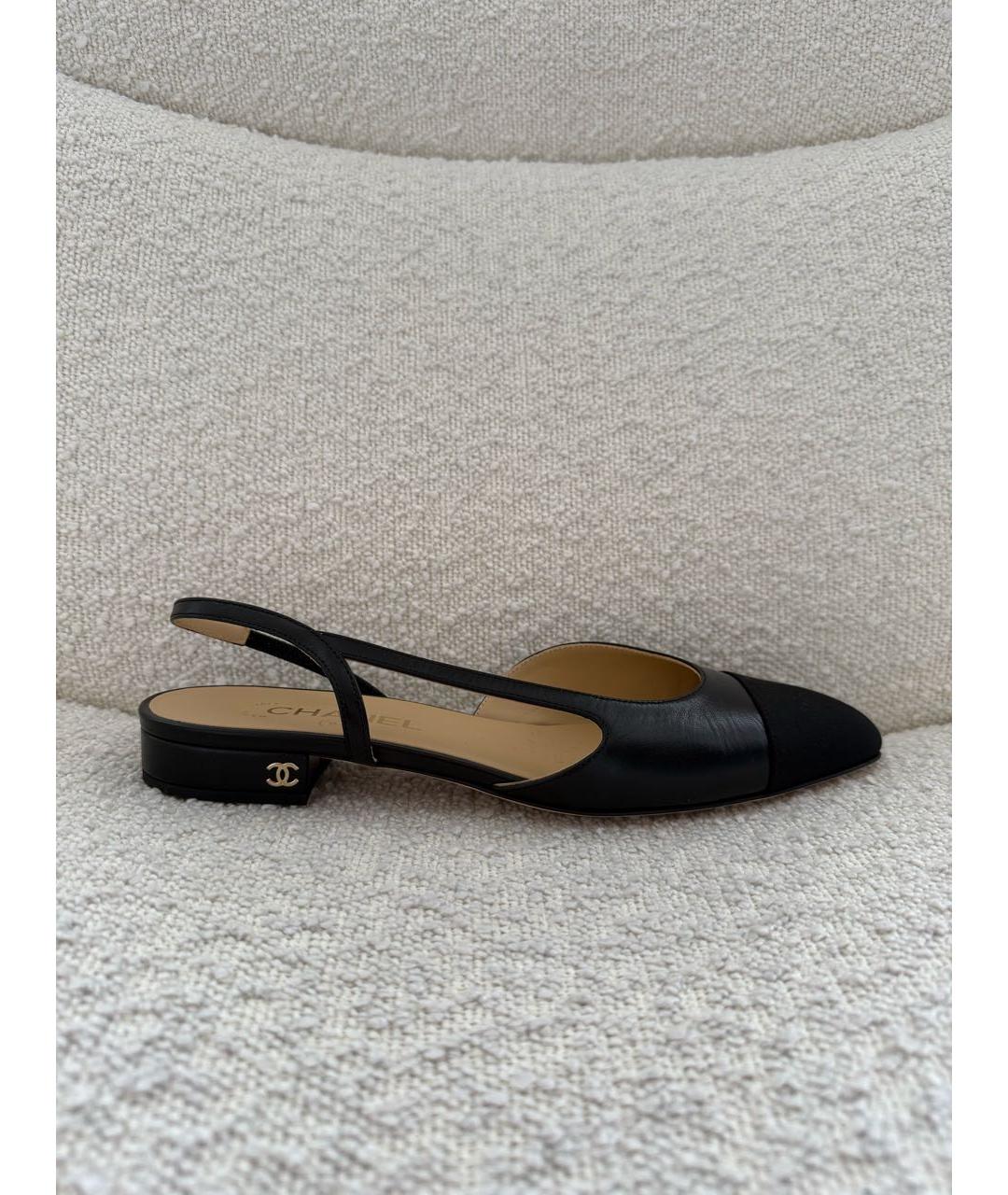 CHANEL Черные кожаные туфли, фото 6