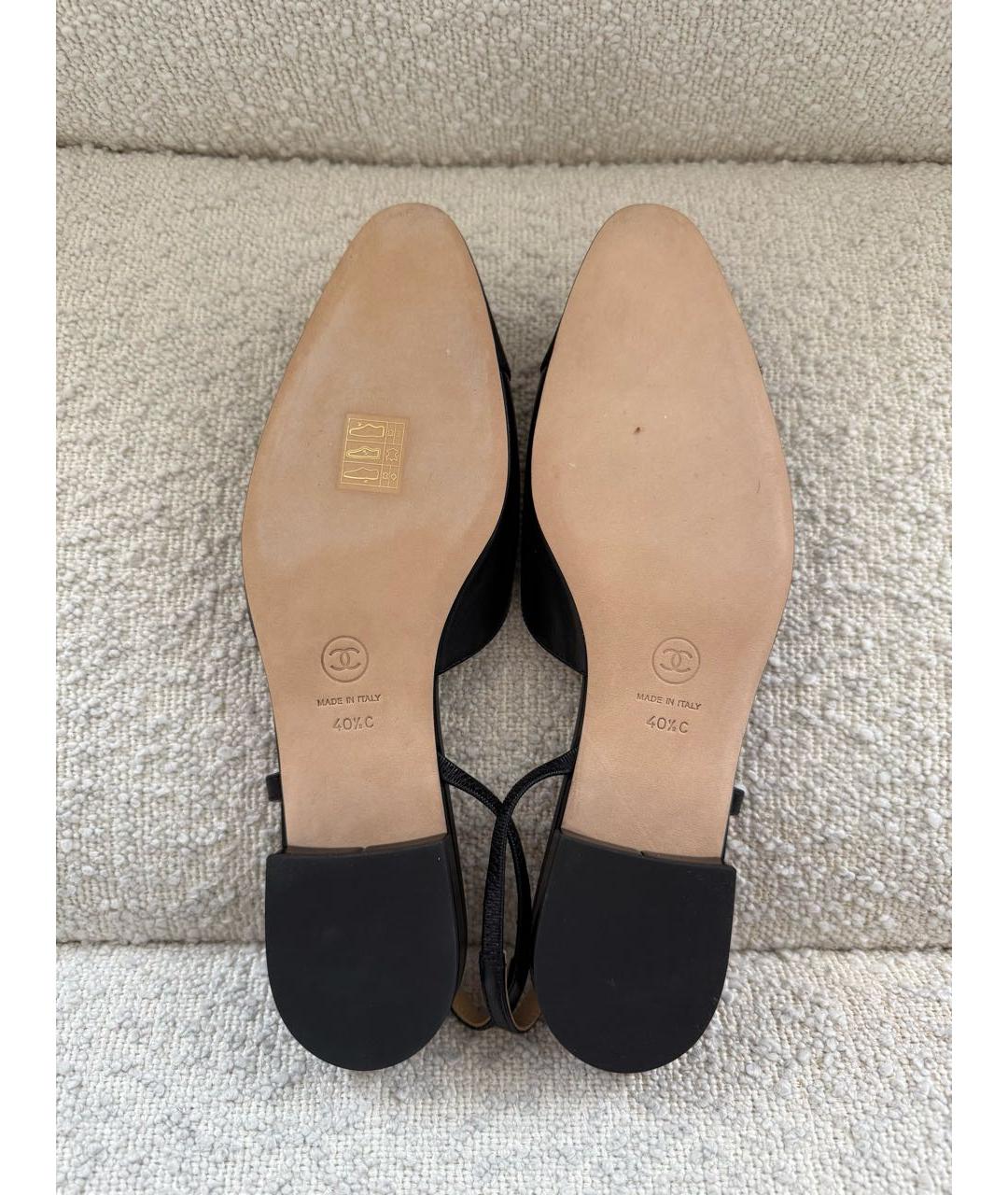 CHANEL Черные кожаные туфли, фото 5