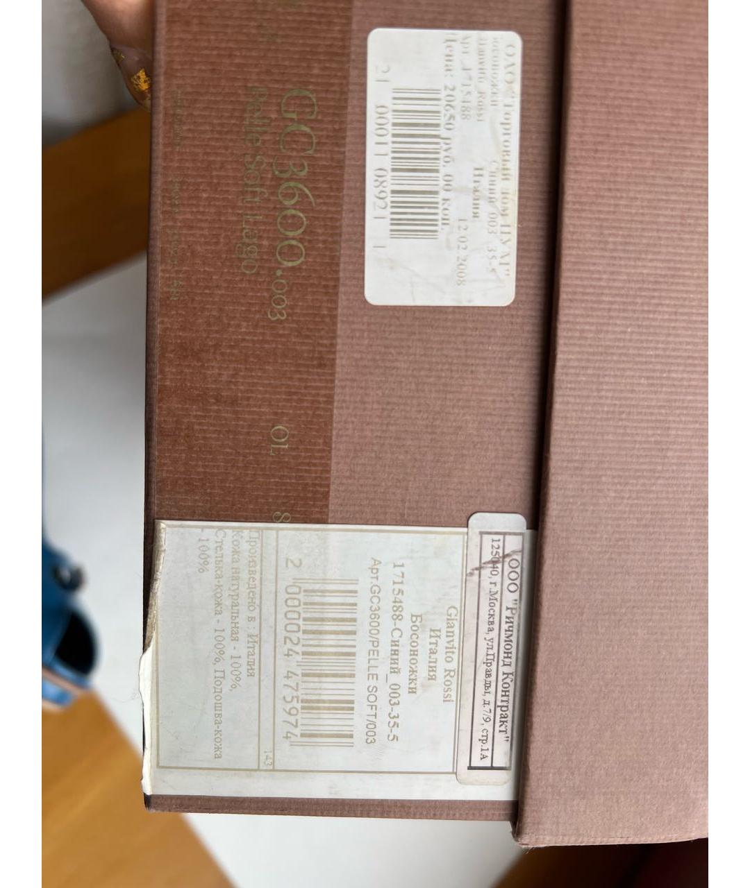 GIANVITO ROSSI Синие босоножки из лакированной кожи, фото 7