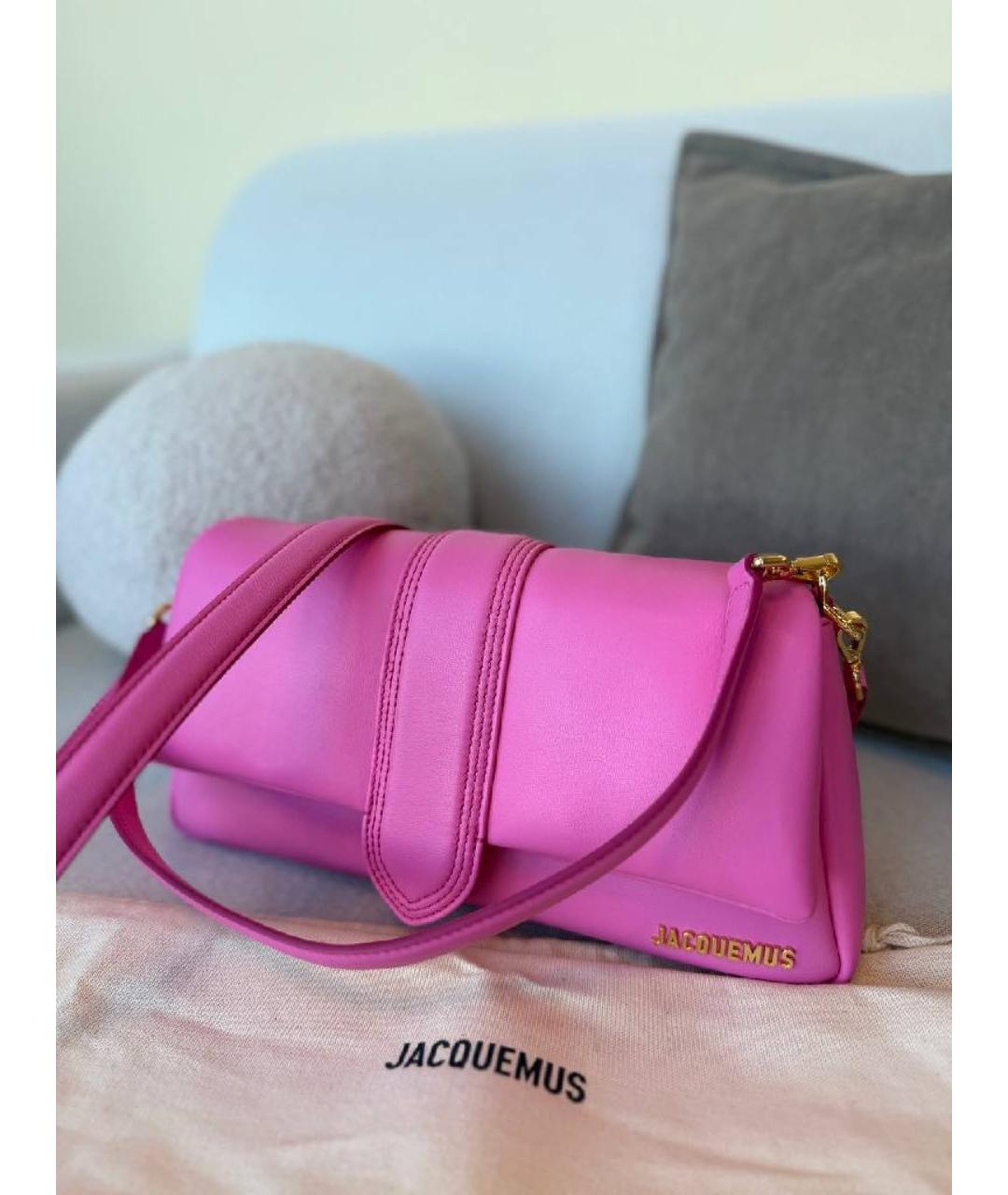 JACQUEMUS Фуксия сумка с короткими ручками, фото 7