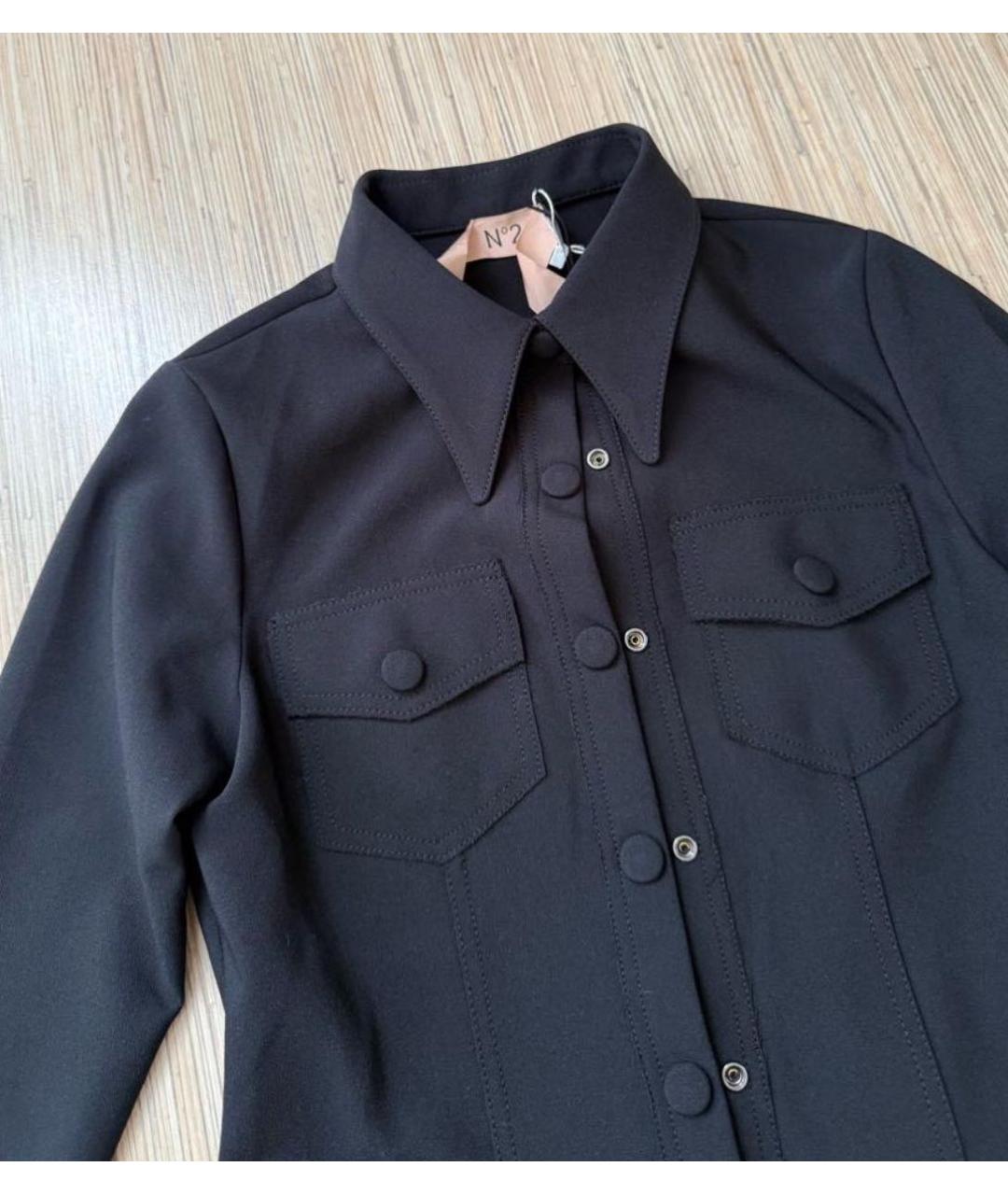 NO. 21 Черная полиэстеровая рубашка, фото 5