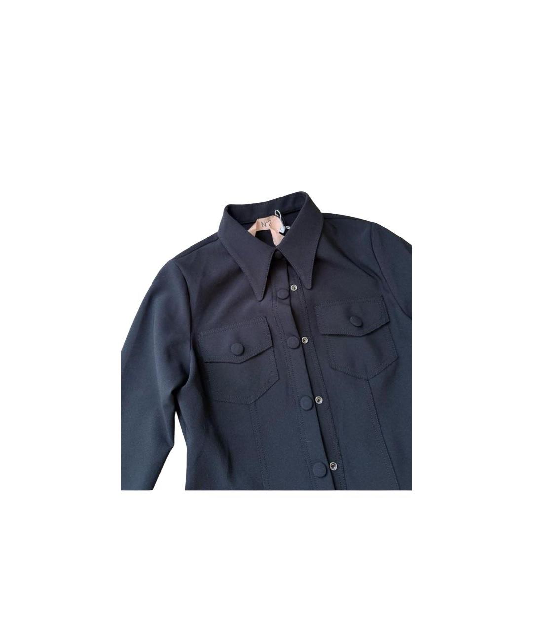 NO. 21 Черная полиэстеровая рубашка, фото 6