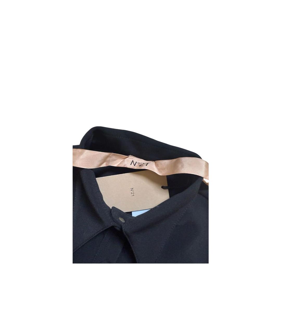 NO. 21 Черная полиэстеровая рубашка, фото 5