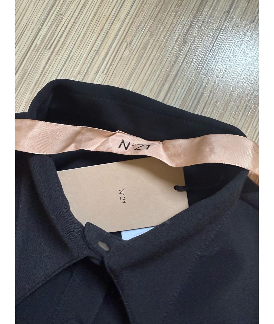 NO. 21 Черная полиэстеровая рубашка, фото 4