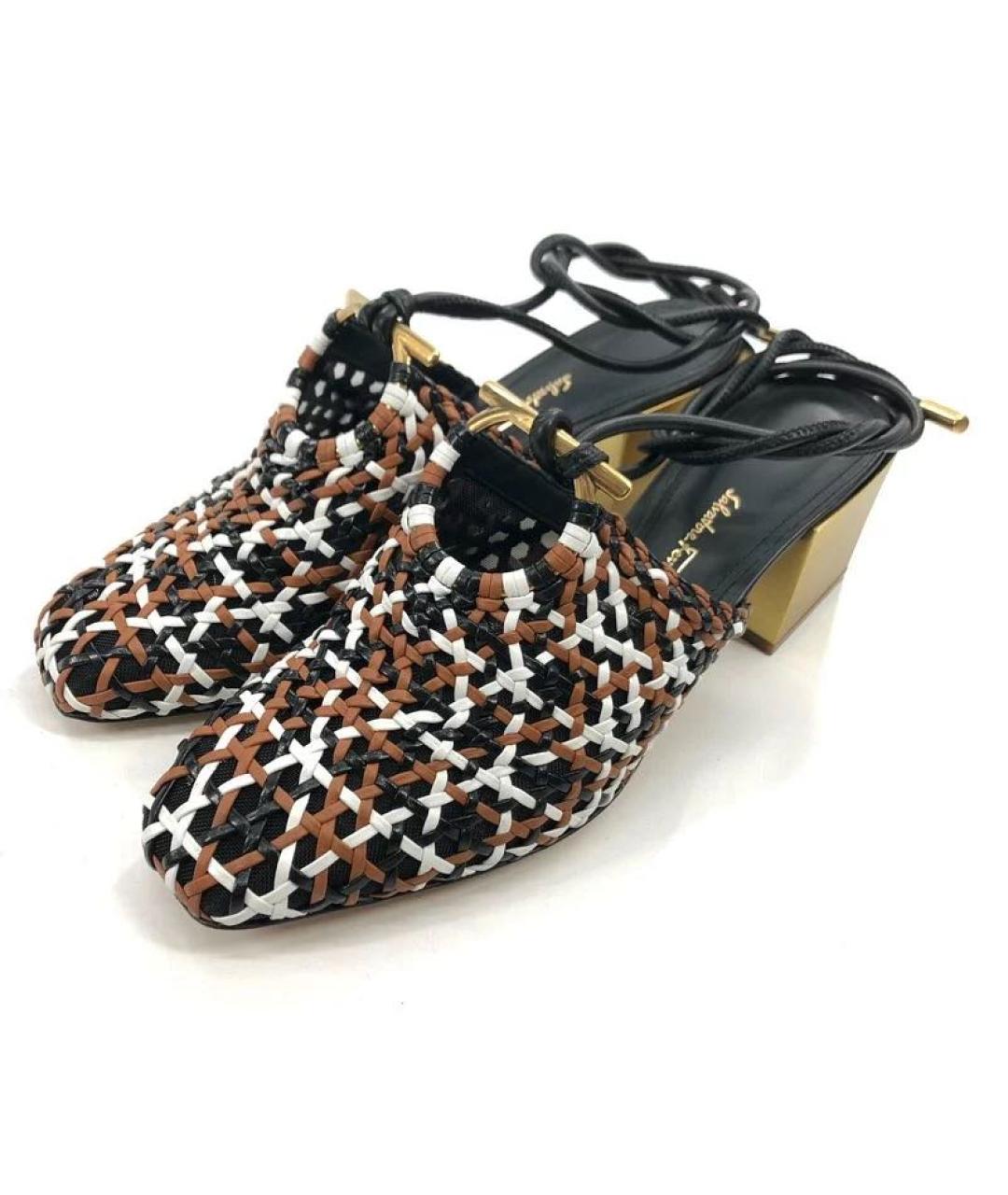 FERRAGAMO Мульти кожаные мюли, фото 3