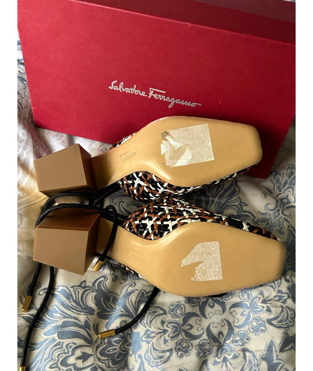 FERRAGAMO Мульти кожаные мюли, фото 4