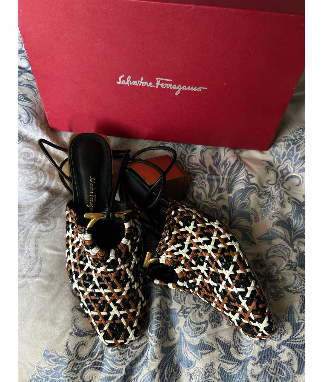 FERRAGAMO Мульти кожаные мюли, фото 8