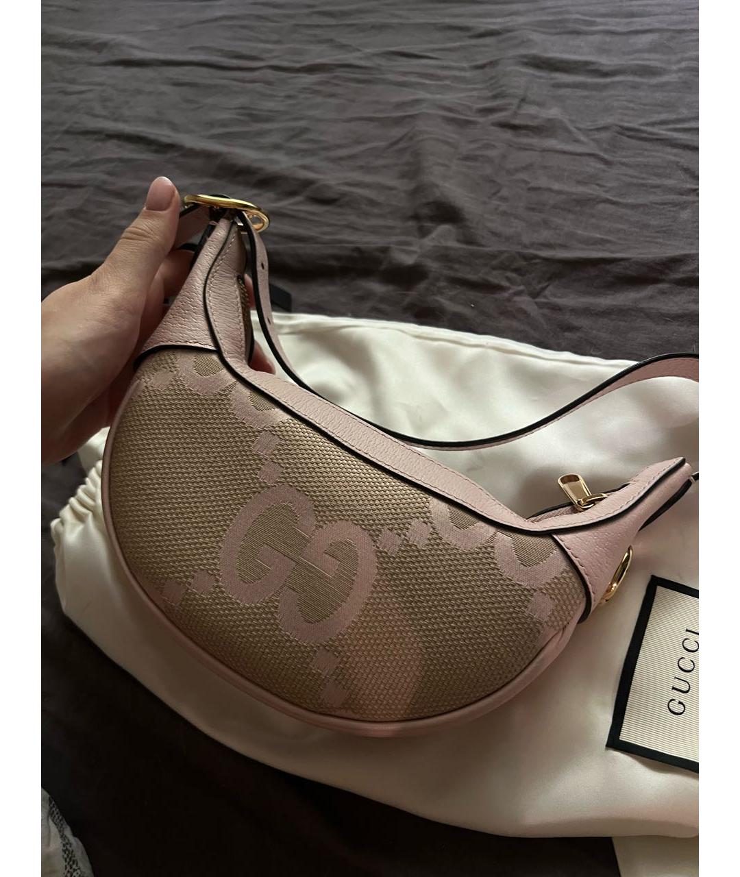 GUCCI Розовая кожаная сумка через плечо, фото 3