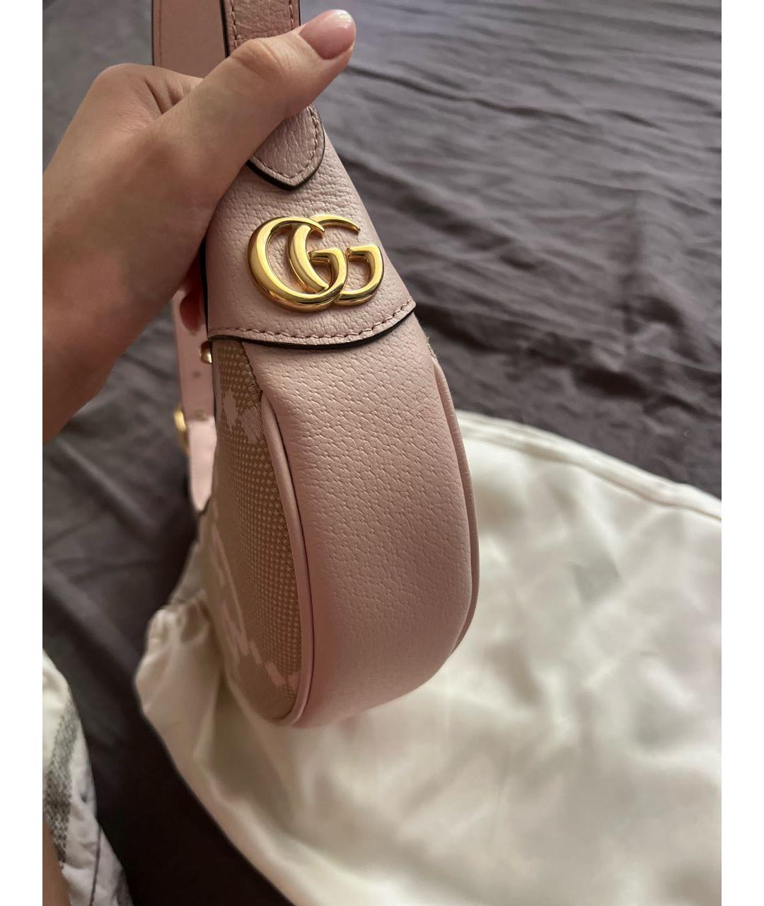 GUCCI Розовая кожаная сумка через плечо, фото 7