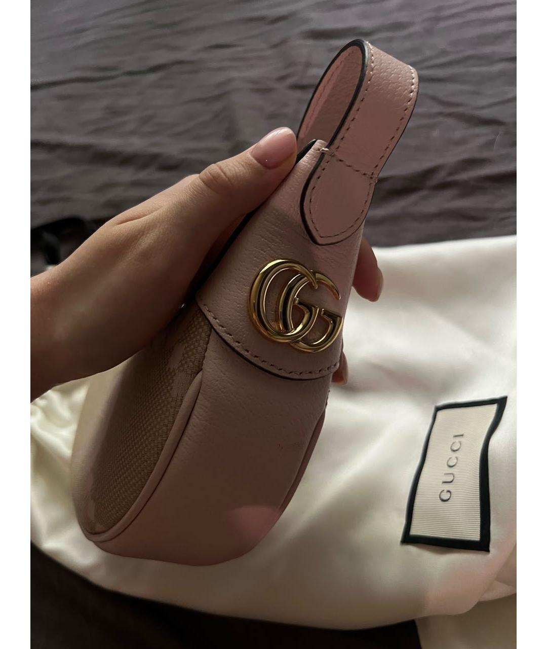 GUCCI Розовая кожаная сумка через плечо, фото 2