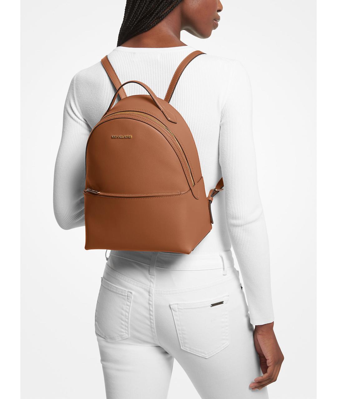 MICHAEL KORS Коричневый рюкзак из искусственной кожи, фото 4