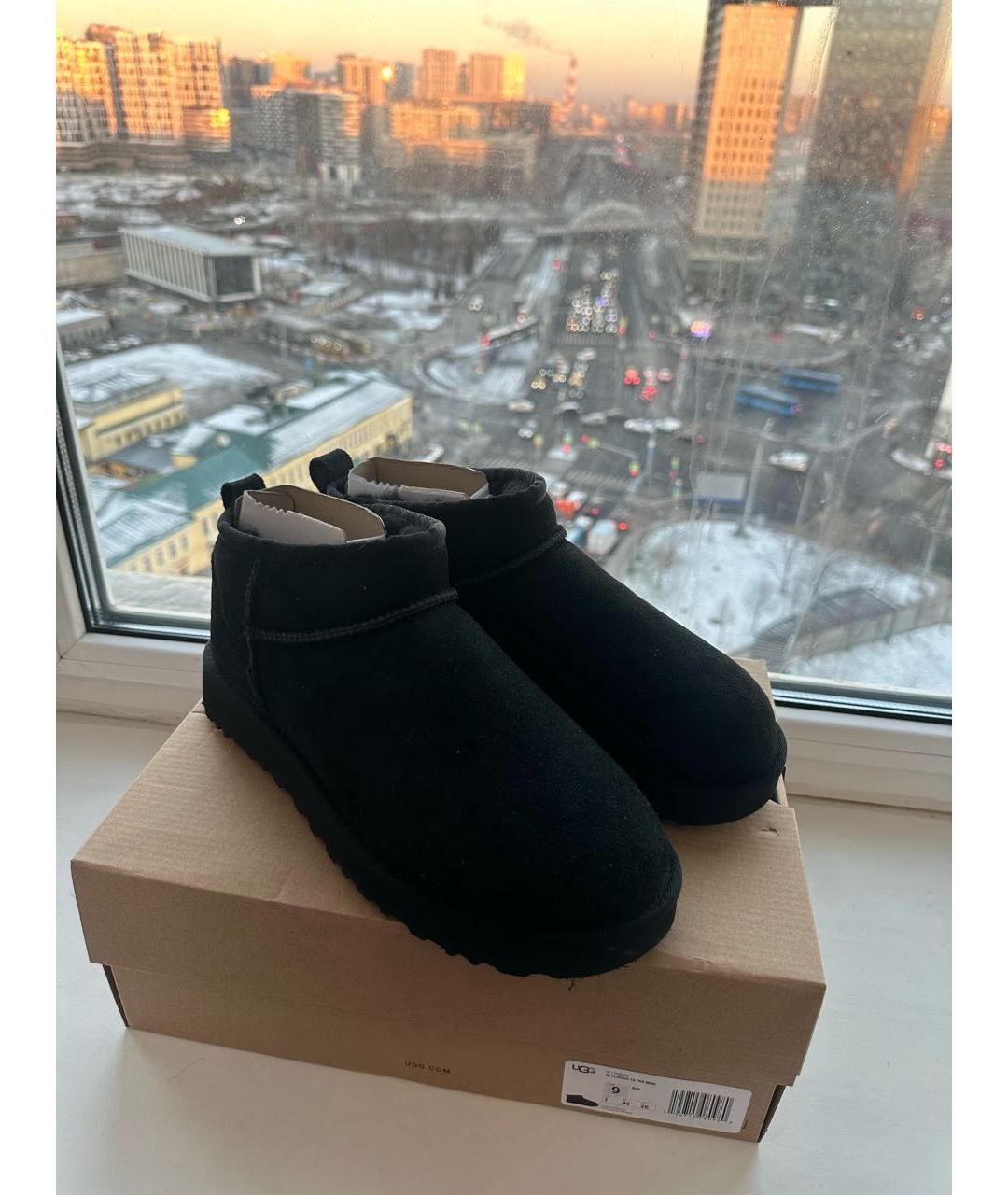 UGG AUSTRALIA Черные замшевые сапоги, фото 8