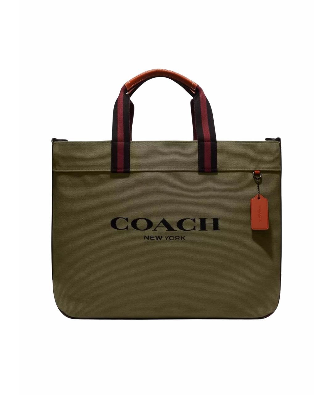 COACH Хаки тканевая сумка тоут, фото 1