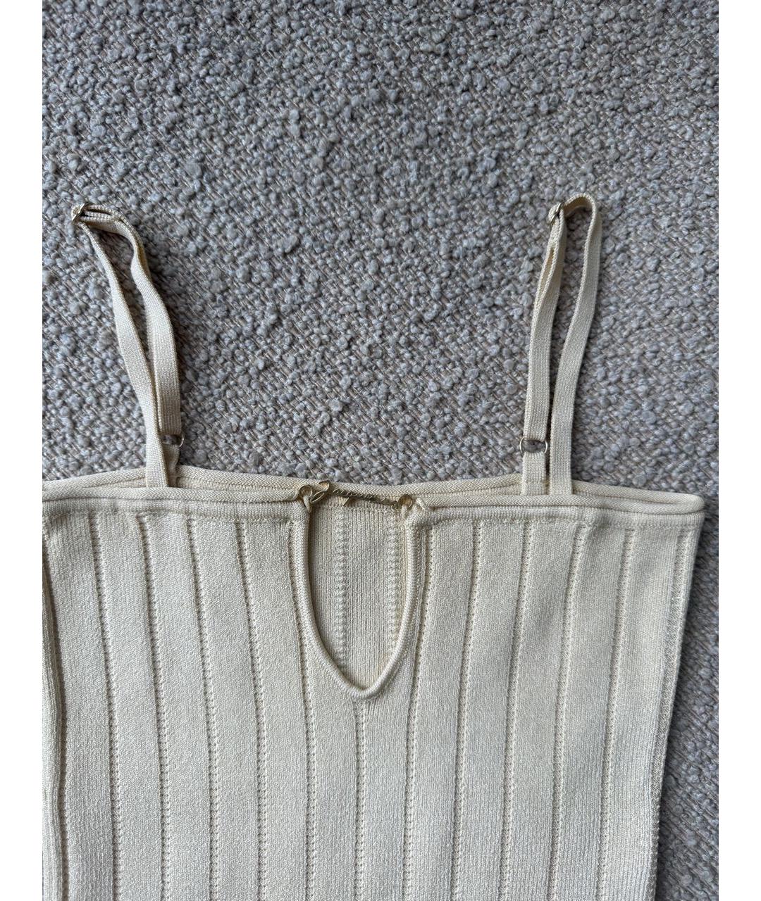 JACQUEMUS Бежевое вискозное повседневное платье, фото 4