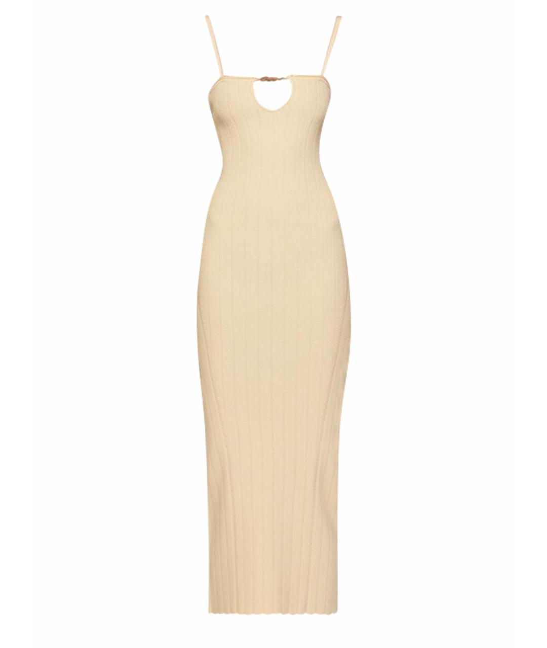JACQUEMUS Бежевое вискозное повседневное платье, фото 1