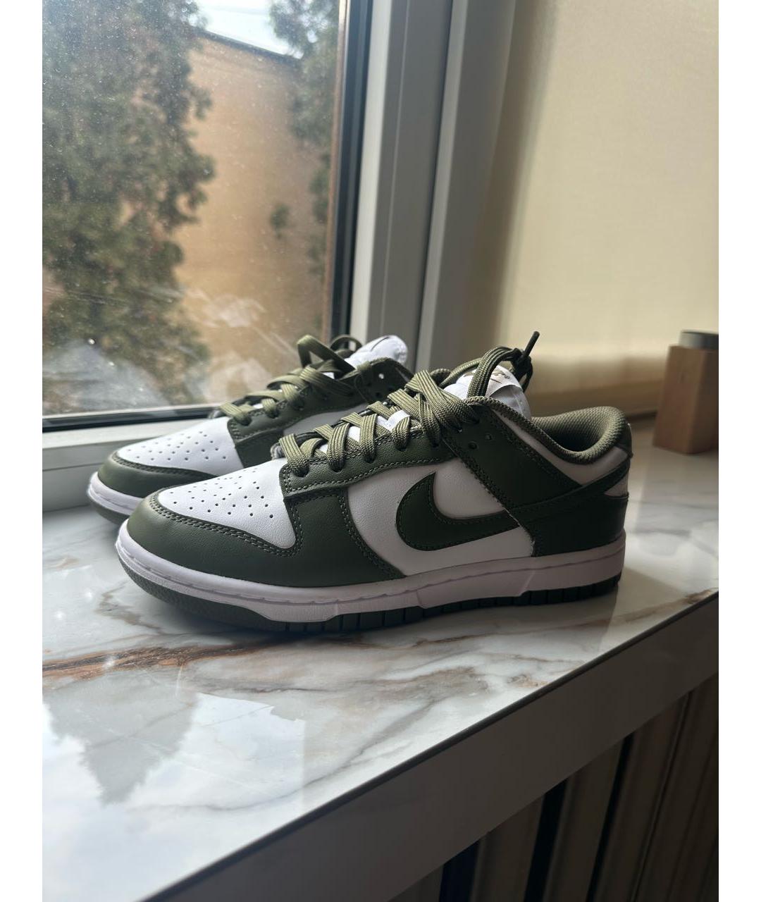 NIKE Хаки кожаные кроссовки, фото 8