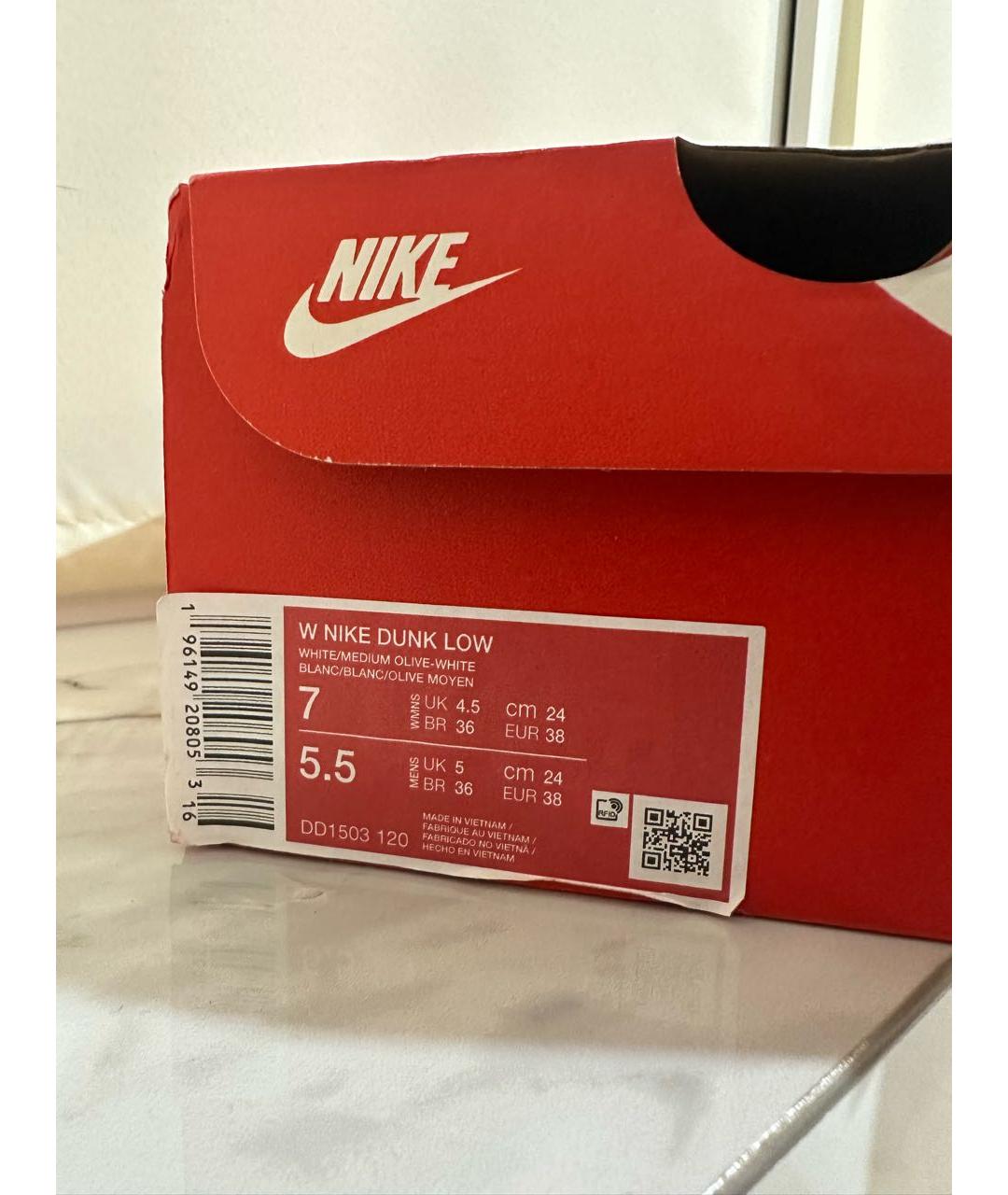 NIKE Хаки кожаные кроссовки, фото 5
