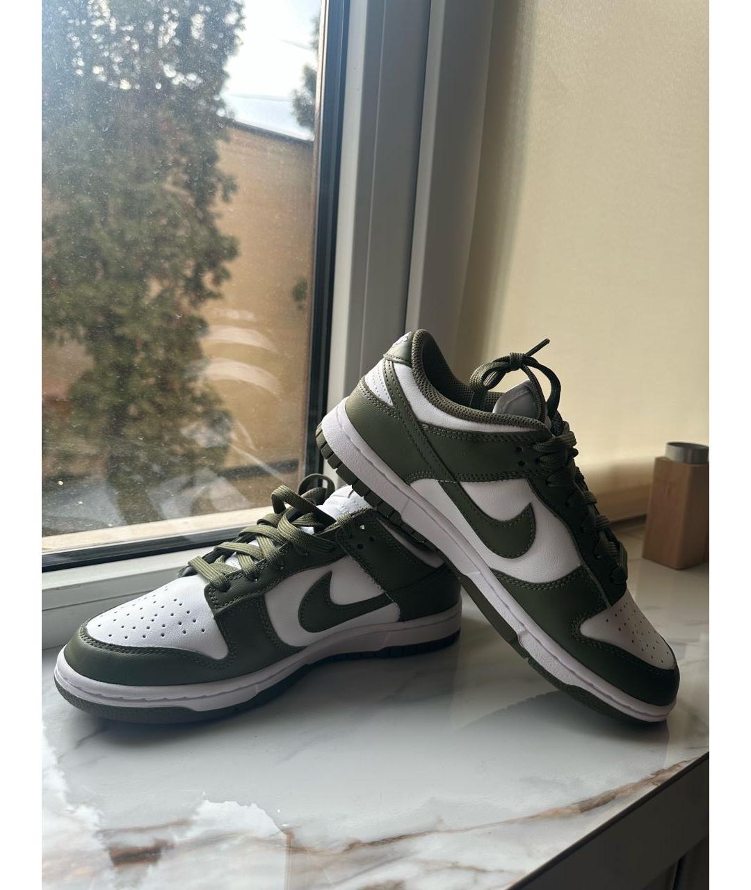 NIKE Хаки кожаные кроссовки, фото 4