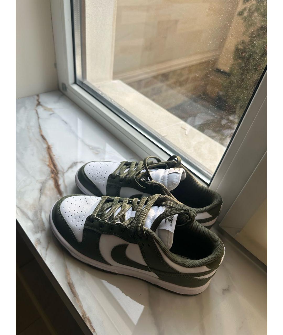 NIKE Хаки кожаные кроссовки, фото 2