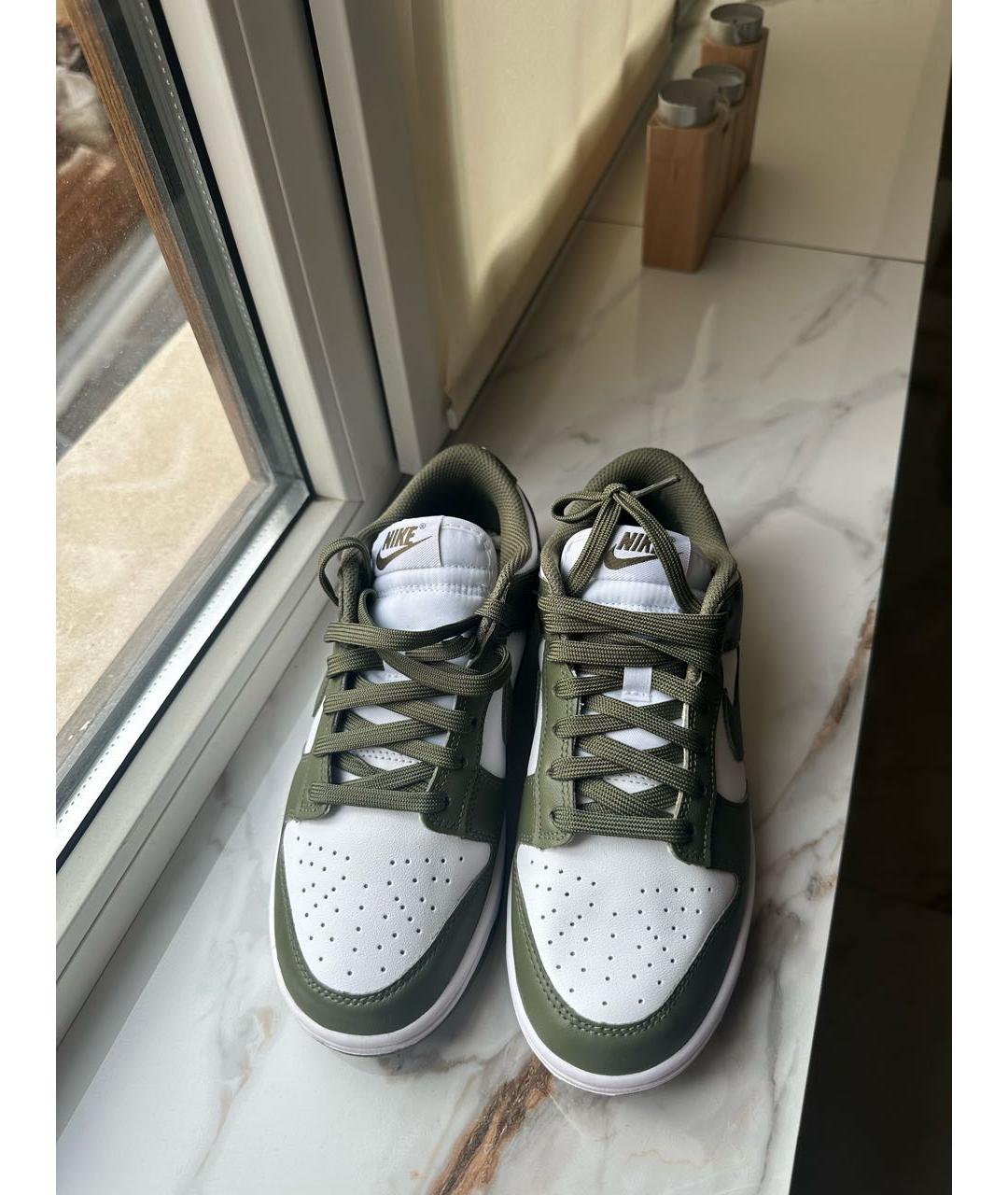 NIKE Хаки кожаные кроссовки, фото 3